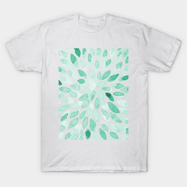 Watercolor brush strokes - aqua T-Shirt by wackapacka